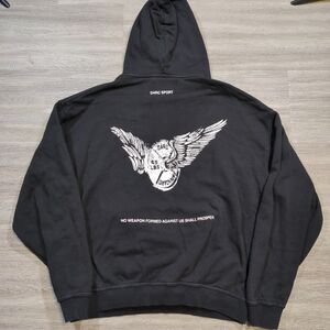 Darc Sport Mens Large 610/1000 Hoodie Gym Black Pullover Graphic